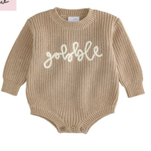 Gobble Chainstitch Baby Sweater Bubble