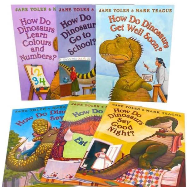 How Do Dinosaurs Collection. 6 Books (How do Dinosaurs say Good Night, Eat Their Food, Learn Colours and Numbers, Get Well Soon, Go To School, Say I Love You). RRP £36.94.