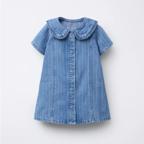 STRIPED DENIM DRESS - Mid-blue | ZARA United States