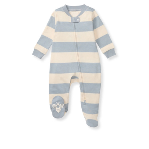Rugby Stripe Organic Cotton Sleep And Play Quarry
