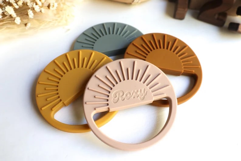 Etsy Personalized Sunset Silicone Soothing Ring