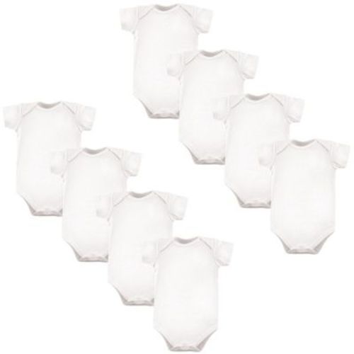 Luvable Friends Cotton Bodysuits 8pk, White, 3-6 Months