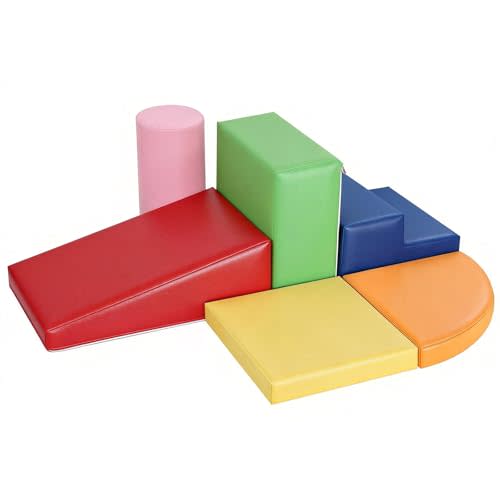 JungleDove 6-Piece Set Baby Foam Climbing Blocks for Toddlers - Baby Climbing Toys for Toddlers Indoor - Kids Soft Play Climbing - Foam Play Gym Playtime Corner Climber