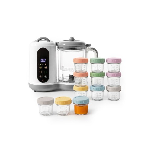 Glass Baby Food Storage Jars with Compact Baby Food Steamer and Blender Set