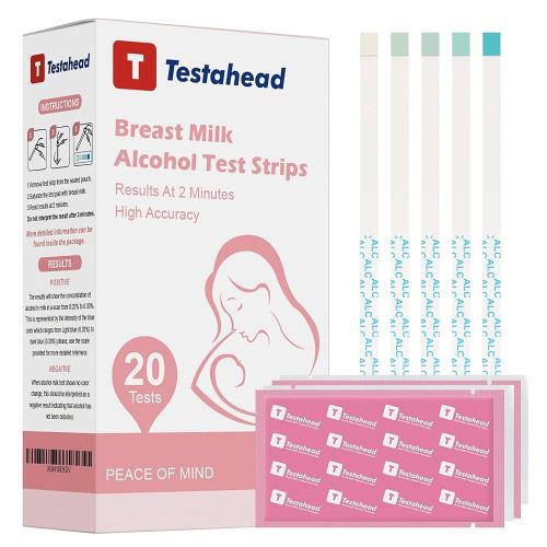 20Pcs Alcohol Test Strips for Breastmilk, Quick Results in 2 Minutes Breast Milk Alcohol Test Strips for Breastfeeding Moms at Home Holiday Party