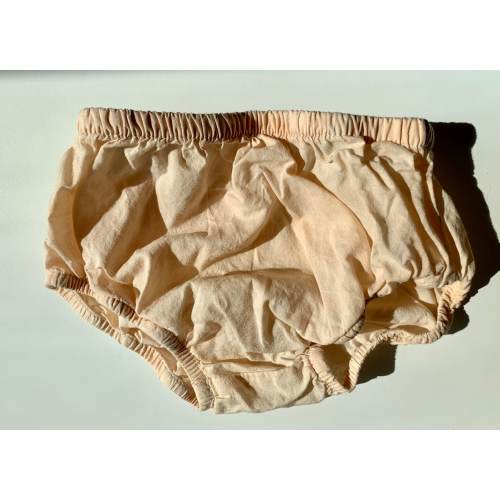 plant dyed, botanically dyed, baby shorts, peach, pale rust, 6 month, organic, up-cycled, baby gift, natural baby, plant dyed fabric