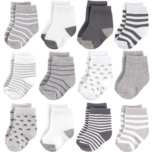Hudson Baby baby-girls Cotton Rich Newborn and Terry Socks