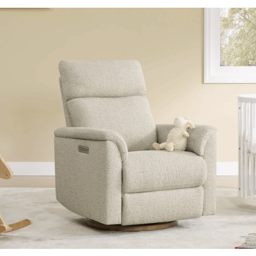 Lulla Power Swivel Nursery Glider Recliner with Power Headrest and Nightlight