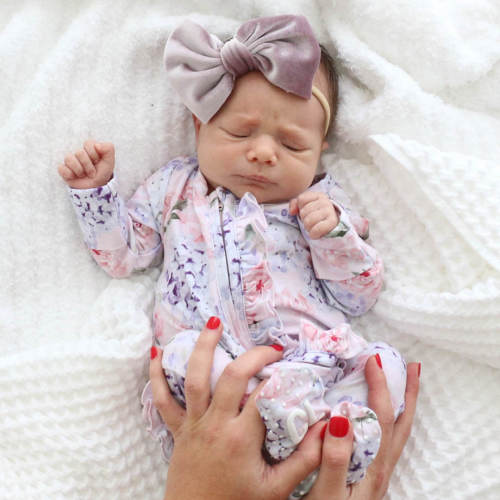 Henlee's Hydrangea Zipper Ruffle Footie newborn