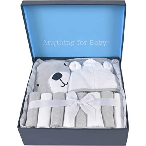 Gerber Baby 10-Piece Hooded Towel, Robe, & Washcloths Set, Bear, One Size