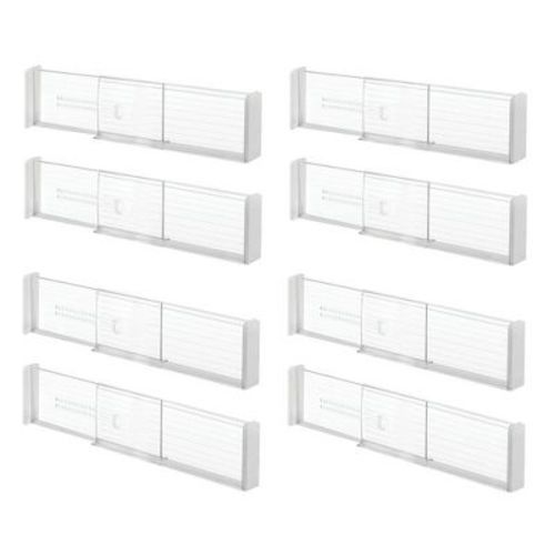 iDesign Plastic Adjustable Deep Drawer Dividers - Set of 8 - Clear