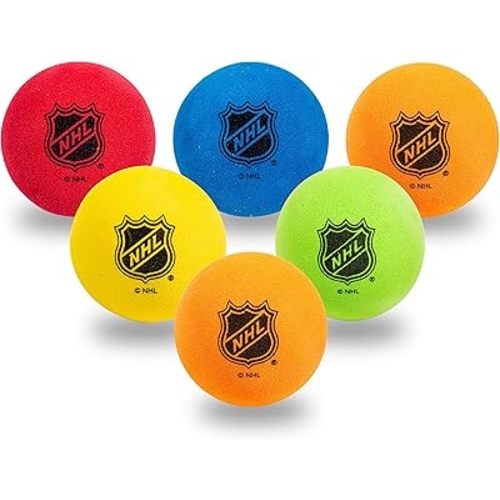 Franklin Sports Mini - Indoor Floor Hockey Balls for Kids - 6 Soft Foam Balls - Assorted Colors