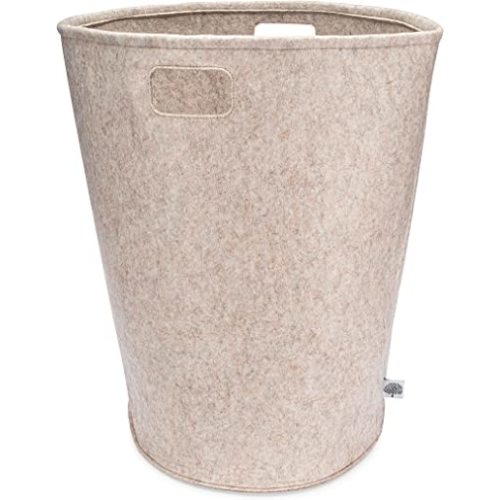 Parker Baby Nursery Laundry Hamper - Large Felt Storage Basket and Baby Hamper for Nursery (Oatmeal)