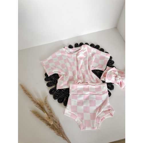 Baby Girl Outfit, Baby Clothing Set, Baby Bummies and Bow, Matching Set, Stretchy Baby Clothes