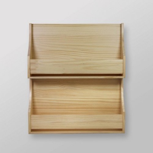 2 Tier Wood Kids' Book Shelf Natural - Pillowfort™