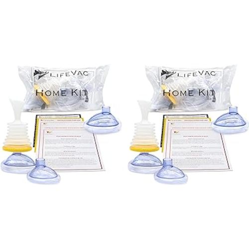 LifeVac Home Kit 2 Pack - Portable Suction Rescue Device, First Aid Kit for Kids and Adults, Portable Airway Suction Device for Children and Adults