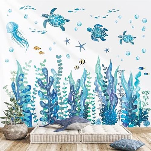 DECOWALL Sea Turtle Under the Sea Wall Decals Stickers for Kids (DS12-8084)