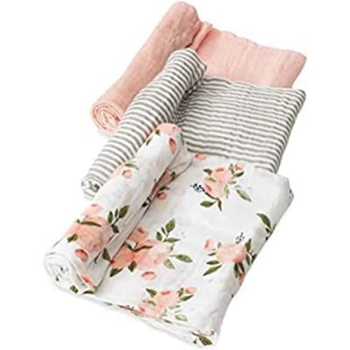 Little Unicorn Cotton Muslin Swaddle 3 Pack - Watercolor Roses