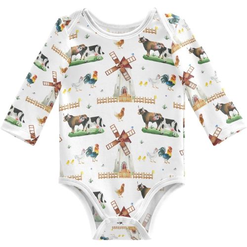 vvfelixl Baby Bodysuits Baby Elephant Long Sleeve Cotton Baby Clothes for Boys Girls 0-24M