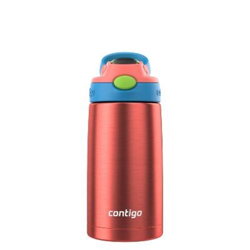 Contigo Kids' 13oz Stainless Steel Painted Coral Water Bottle Blue Poppy: Insulated, Spillproof, Dishwasher-Safe