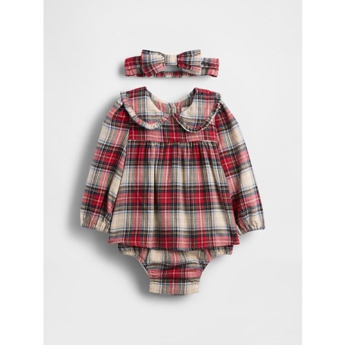 Baby Flannel Bodysuit Dress Set