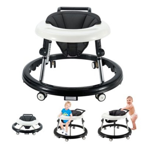 Foldable Baby Walker, 5-Gear Adjustable, Anti-Fall, Activity Center Bouncer for 6-28 Months