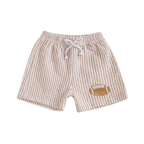 Licupiee Toddler Boys Football Shorts Seersucker Swim Trunks Golf Baseball Baby Summer Clothes Striped Beach Shorts Bottoms