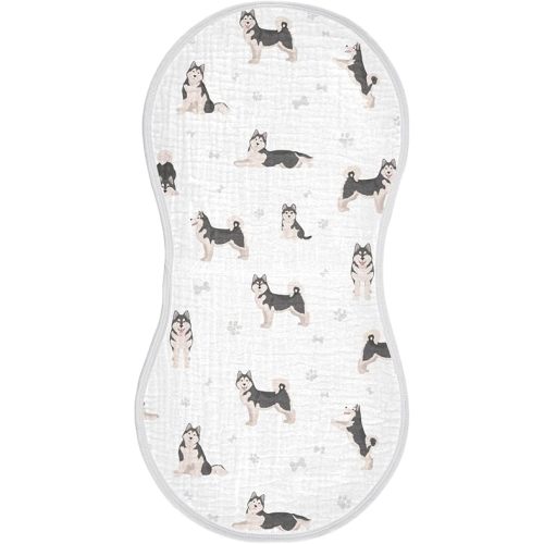 vvfelixl Baby Burp Cloths Alaskan Malamute Dog Baby Newborn Cotton Burping Cloths Set Baby Washcloths 4 Pack