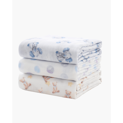 2 packs of Lovely Rabbit Soft Muslin Swaddle Blankets for baby