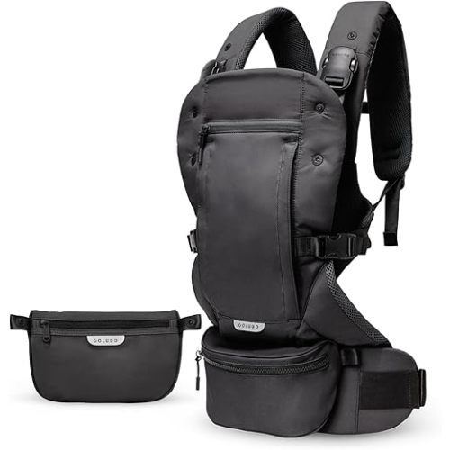 Colugo Baby Carrier - Baby Carrier Newborn to Toddler, Toddler Carrier, Adjustable, Lightweight, Breathable Carrier for Newborn to 33 Pounds (Black)