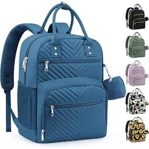 Pritent Diaper Bag Backpack,Baby Essentials Diapers Bag with Pacifier Case,Multipurpose Stylish Large Capacity Travel Backpack for Baby Girl/Boy(M-Blue)