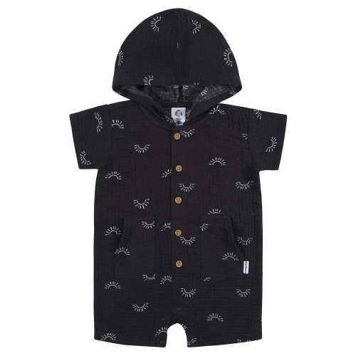 Gerber Baby Boy Short Sleeve Hooded Romper, Sizes Newborn - 24 Months