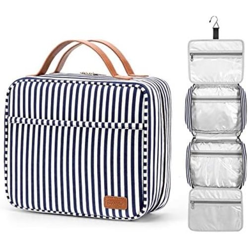 Bosidu Hanging Travel Toiletry Bag,Large Capacity Cosmetic Travel Toiletry Organizer for Women with 4 Compartments & 1 Sturdy Hook,Perfect for Travel/Daily Use/Christmas