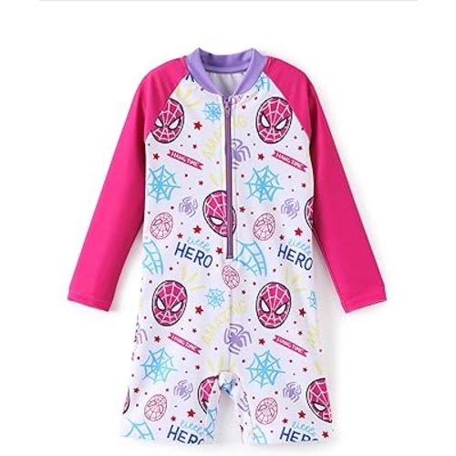 Disney Frozen Spiderman Princess Girls Swimsuits Long Sleeves Rashguard Bathing Suits UPF 50 Swimwear for Toddler Size 3M-6T