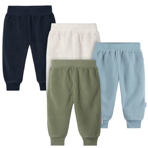 Gerber Baby Boys' and Girls' Fleece Pants, 4-Pack, Oatmeal Heather, 12 Months