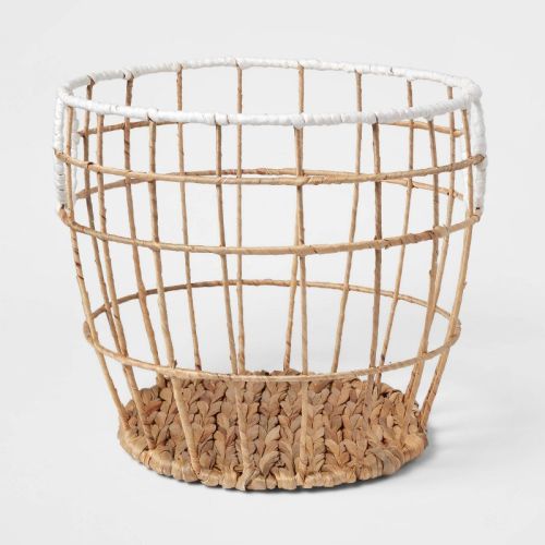 Kids' Woven Basket Natural with White Rim - Pillowfort™, Size: Small