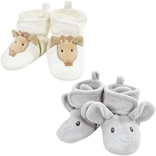 Hudson Baby Unisex Baby Animal Fleece Booties 2-Pack