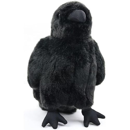 Large Crow Stuffed Animal Realistic 9.44'' Black Crow Plush Stuffed Animal Pillow Toys Soft Little Bird Raven Stuffed Toys Doll for Friends Gifts