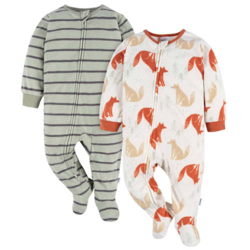 2-Pack Baby &amp; Toddler Boys Fox Stripe Fleece Pajamas