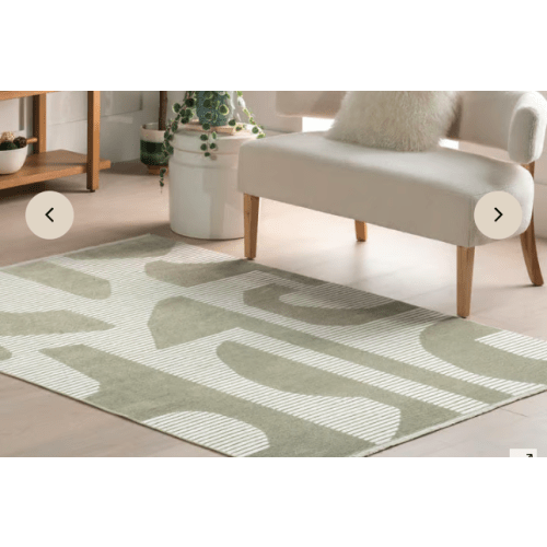 Olaya Abstract Reversible Washable Rug | Light Green – Rugs USA