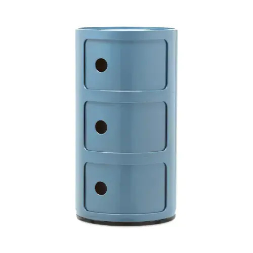 Componibili Round Storage / 3 Elements: 12.6 in Dia x 23 in H (SKY BLUE)