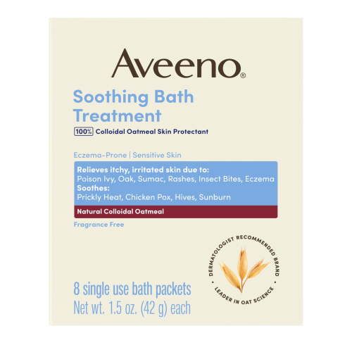 Aveeno Soothing Bath Eczema Treatment, Fragrance Free, 8 Packets HSA/FSA Eligible