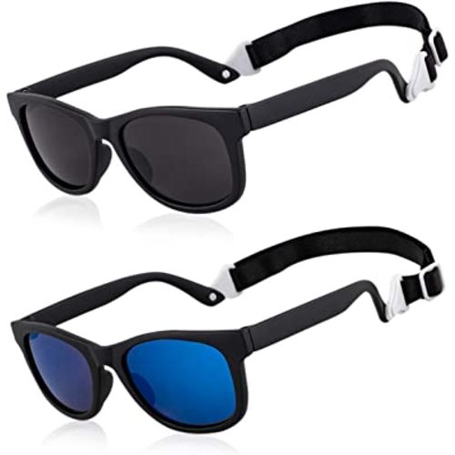 MAXJULI Baby Infant Sunglasses Safe, Soft, With Adjustable Strap 0-24 Months BPA Free 7002
