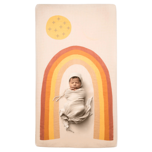 Rainbow Organic Crib Sheet
