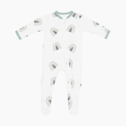 Kyte Baby Babylist x Kyte Baby Zippered Footie - Sage Rainbow, 0-3 Months