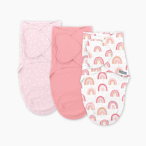 Ingenuity SwaddleMe Monogram Collection Swaddle (3-Pack) - Rainbow, 0-3 M