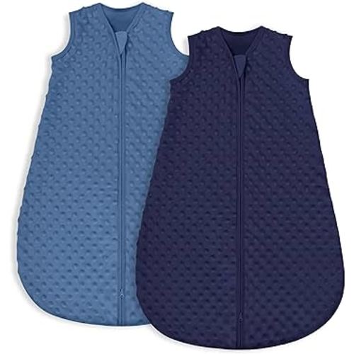 Yoofoss Fleece Baby Sleep Sack 6-12 Months with Plush Dots, TOG 1.5 Baby Wearable Blanket with 2-Way Zipper, Organic Cotton Toddler Sleep Sack Fleece