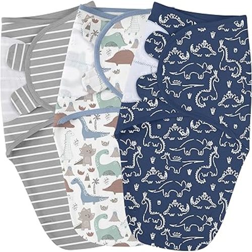 Baby Swaddles for Newborns - 100% Cotton Baby Swaddles 0-3 Months, 3 Pack Newborn Swaddle Sack for Baby Girl & Boy, Breathable Soft Preemie Swaddles