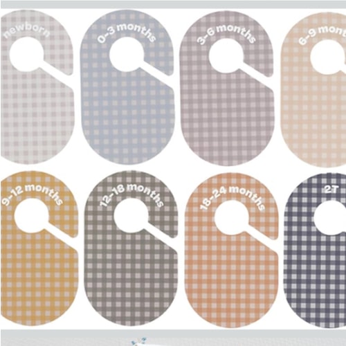 3 Sprouts Baby Closet Dividers Set of 8 - Gingham