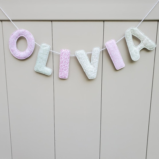 Custom Fabric Name Banner: Nursery Room Decor, Photo Prop